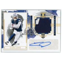 CeeDee Lamb 2020 Panini Impeccable Gold Rookie Patch Autograph Card #RPA-CL 09/10