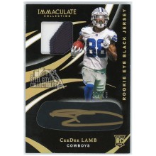 CeeDee Lamb 2020 Panini Immaculate Collection Rookie Eye Black Jersey Gold Autograph Card #REB-14 20/25