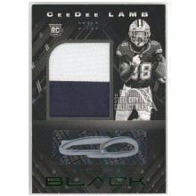 CeeDee Lamb 2020 Panini Black Rookie Patch Autograph Emerald Card #214 07/10
