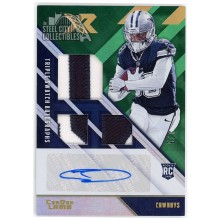 CeeDee Lamb 2020 Panini XR Rookie Triple Swatch Autographs Green Card #206 1/5