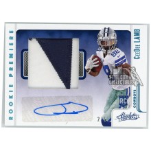 CeeDee Lamb 2020 Panini Absolute Football Rookie Premiere Materials Spectrum Jumbo Patch Autograph Card #206 2/5