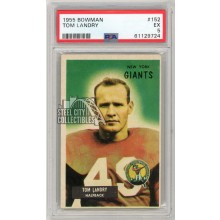 Tom Landry 1955 Bowman Football Card #152 PSA 5