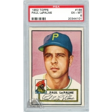 Paul La Palme 1952 Topps Baseball Card #166 PSA 6 EX-MT
