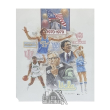 Larry Bird Autographed 22x28 Lithograph /950 - BAS  (Ripped Corner)