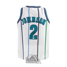 Larry Johnson Autographed Grandmama Custom White Basketball Jersey - JSA (Old Sticker)
