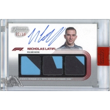 Nicholas Latifi 2022 Topps Dynasty F1 Triple Relic Patch Autograph Card #SDTRA-NL 2/10