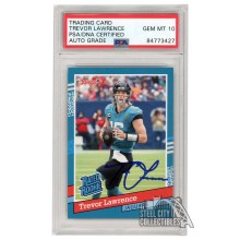 Trevor Lawrence 2021 Panini Donruss Instant Autograph Rookie Card #BW1 PSA/DNA 10