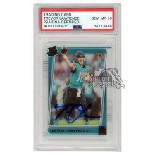 Trevor Lawrence 2021 Panini Clearly Donruss Autograph Rookie Card #51 PSA/DNA 10