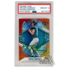 Trevor Lawrence 2021 Panini Phoenix Fire Burst Autograph RC Card #101 PSA/DNA 10 (Green)