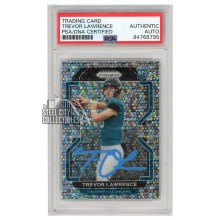 Trevor Lawrence 2021 Panini Prizm No Huddle Disco Variation Autograph RC Card #V-331 PSA/DNA (Light Blue)