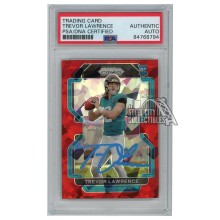Trevor Lawrence 2021 Panini Prizm Red Cracked Ice Autograph RC Card #331 PSA/DNA (Light Blue)