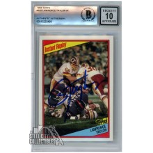 Lawrence Taylor 1984 Topps Instant Replay Autograph Football Card #322 BAS 10