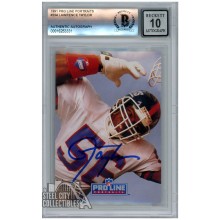 Lawrence Taylor 1991 Pro Line Portraits Autograph Football Card #234 BAS 10