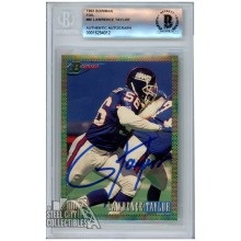 Lawrence Taylor 1993 Bowman Foil Autograph Football Card #80 BAS