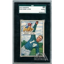 Bobby Layne 1951 Bowman Card #102 SGC 6 EX-NM