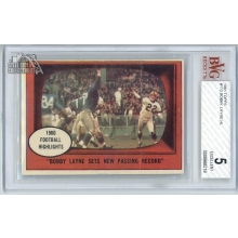 Bobby Layne 1961 Topps Highlights Card #113 BVG  EX