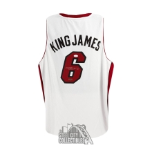 LeBron James Autographed Miami Heat King James Adidas Swingman White Basketball Jersey - JSA LOA
