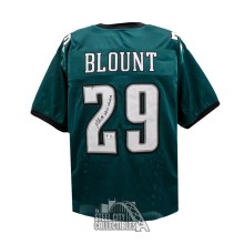 LeGarrette Blount SB LII Champs Autographed Philadelphia Custom Green Football Jersey - BAS