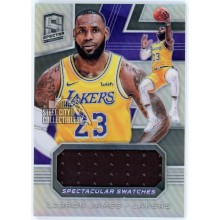 LeBron James 2018-19 Panini Spectra Spectacular Swatches Silver Prizm Card 38/99