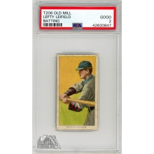 Lefty Leifield 1909-11 T206 Old Mill Batting Card PSA 2
