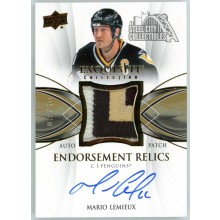 Mario Lemieux 2020-21 Upper Deck The Cup Exquisite Endorsement Patch Autograph Card #ER-ML 9/10