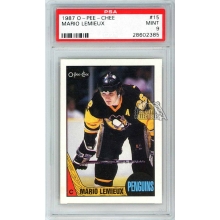 Mario Lemieux 1987-88 O-Pee-Chee Hockey Card #15 PSA 9