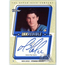 Mario Lemieux 1999-00 Upper Deck Retro Inkredible Autograph Card #ML (Edge Wear)
