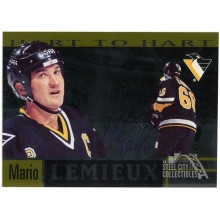 Mario Lemieux 1996-97 Donruss Elite Hart To Hart Auto Card #4 Of 6 0113/1996