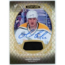 Mario Lemieux 2020-21 Upper Deck Stature Patch Autograph Card #90 9/9