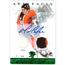 Mario Lemieux 2012-13 Upper Deck Artifacts Green Dual Patch Auto Card #56 4/8