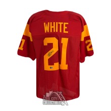LenDale White Autographed USC Custom Maroon Football Jersey - BAS (2 Signed)