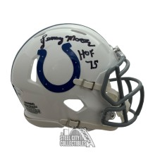 Lenny Moore HOF 75 Autographed Indianapolis Speed Mini Helmet - JSA