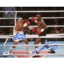 Sugar Ray Leonard and Roberto Duran Autographed 8x10 Photo - PSA/DNA COA