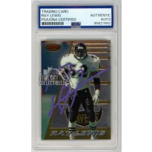 Ray Lewis 1996 Bowman's Best Autograph Rookie Card #164 PSA/DNA (Purple)