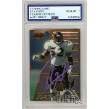Ray Lewis 1996 Bowman's Best Autograph Rookie Card #164 PSA/DNA 10 (Purple)