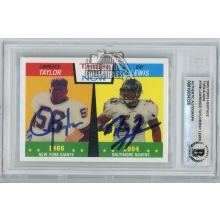 Ray Lewis & Lawrence Taylor 2005 Topps Heritage Then & Now Dual Auto Card BAS