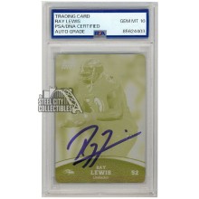 Ray Lewis 2011 Topps Rising Rookie Autograph Printing Plate #47 1/1 PSA/DNA 10