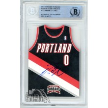 Damian Lillard 2012-13 Panini Threads Team Threads Rookie Autograph Card #12 BAS
