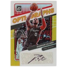Damian Lillard 2021-22 Panini Donruss Optic Gold Opti-Graphs Autograph Card #OG-DLL 1/10
