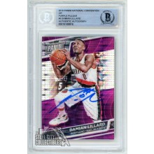 Damian Lillard 2016-17 Panini National Convention VIP Purple Pulsar Autograph Card #6 /50 BAS