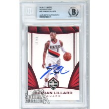 Damian Lillard 2016-17 Panini Limited Red Spotlight Autograph Card #99 /99 BAS 10
