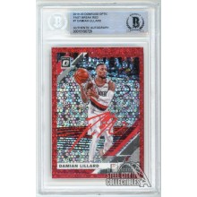 Damian Lillard 2019-20 Donruss Optic Fast Break Red Prizm Auto Card #7 /85 BAS (Red)