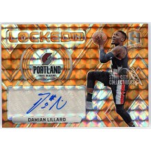Damian Lillard 2017-18 Spectra Locked In Orange Autograph Card #LI-DLL 3/5