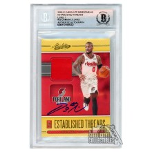 Damian Lillard 2020-21 Panini Absolute Mem. Established Threads Level 1 Autograph Card #25 BAS 10