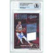 Damian Lillard 2016-17 Panini Absolute NBA Stars Patch Auto Card #14 /149 BAS 10