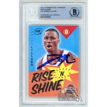 Damian Lillard 2013-13 Panini Past & Present Rise 'N Shine Rookie Autograph Card #16 BAS
