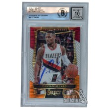 Damian Lillard 2016-17 Panini Select Tri-Color Autograph Card #51 BAS 10