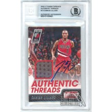 Damian Lillard 2016-17 Panini Threads Authentic Patch Autograph Card #12 BAS 10