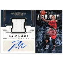 Damian Lillard 2017 Panini Dominion With Authority! Game-Used Jersey Auto 3/15