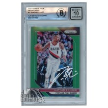 Damian Lillard 2018-19 Panini Prizm Green Autograph Card #81 BAS 10 (White)